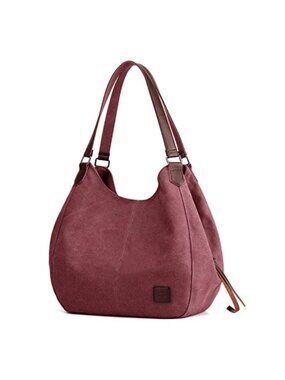 Canvas Shoulder Bag Multi-Pocket Tote Purse Cotton Canvas Handbag Hobo